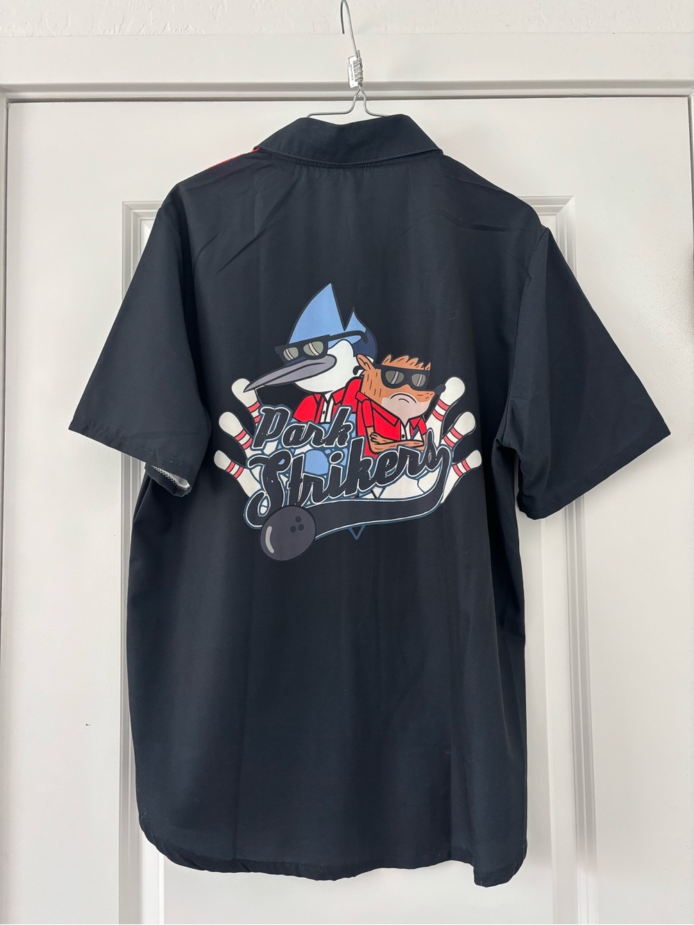 Regular Show Park Strikers Skips Button Up Bowling League Shirt